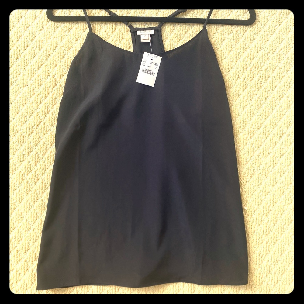 J. Crew Black Silk Tank New W Tags